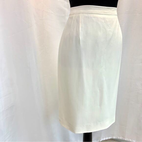 VALENTINO light cream ivory white vintage pencil skirt Sz 48 - Picture 3 of 12